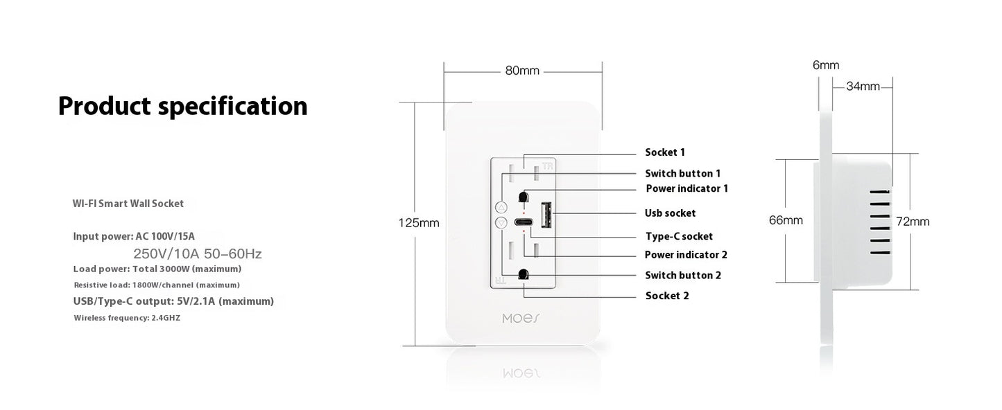 Zone Remote Control Smart Home Socket